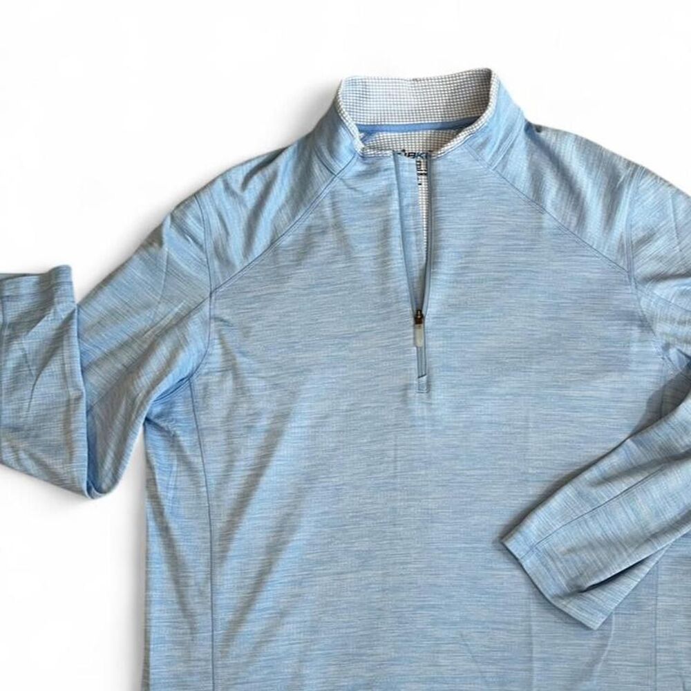 Ibkul Women's Long Sleeve Quarter Zip Blue Shirt
